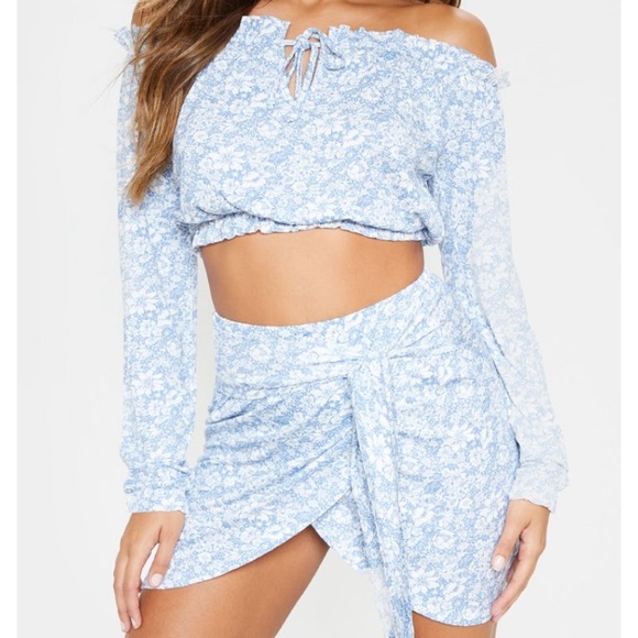 PrettyLittleThing Dresses & Skirts - PrettyLittleThing Floral Jersey Skirt Set [NWT]